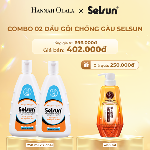  DEAL 3: MUA 01 COMBO 2 CHAI DẦU GỘI TRỊ GÀU 250 ML TẶNG 01 DẦU XẢ 50 MEGUMI NGĂN RỤNG TÓC, MỀM MƯỢT DƯỠNG ẨM & GIẢM 10% 