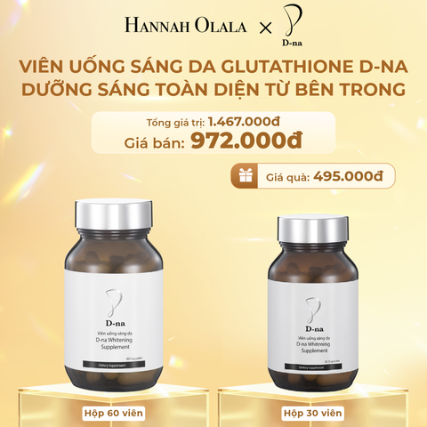  DEAL 14: MUA 1 HỘP VIÊN UỐNG TRẮNG DA GLUTATHIONE D-NA HỘP 60 viên TẶNG 1 HỘP 30 viên 