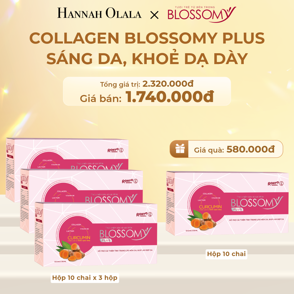  DEAL 4: MUA 3 HỘP 10 TẶNG 1 HỘP 10 THỰC PHẨM BẢO VỆ SỨC KHỎE BLOSSOMY PLUS (MÀU HỒNG) (HỘP 10 CHAI X 4 HỘP) 