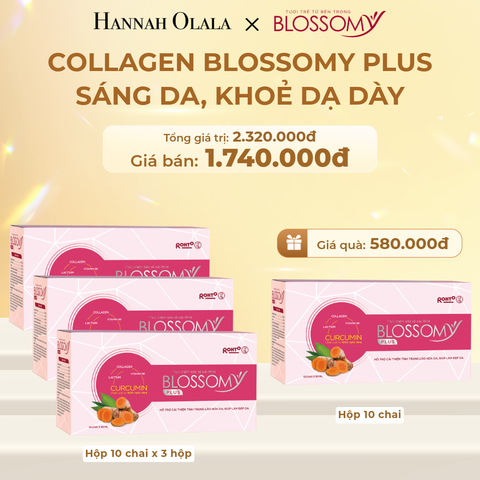  DEAL 4: MUA 3 HỘP 10 TẶNG 1 HỘP 10 THỰC PHẨM BẢO VỆ SỨC KHỎE BLOSSOMY PLUS (MÀU HỒNG) (HỘP 10 CHAI X 4 HỘP) 