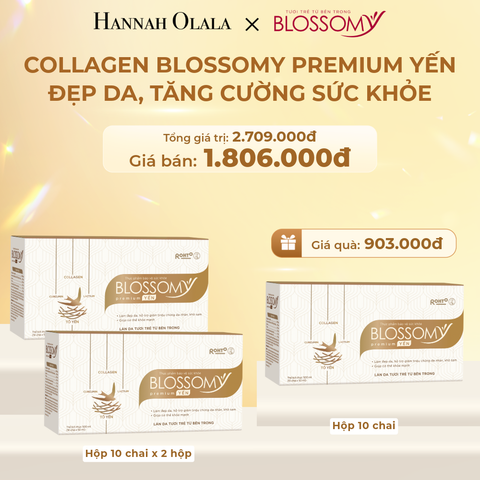  DEAL 6: MUA 2 HỘP 10 TẶNG 1 HỘP 10 THỰC PHẨM BẢO VỆ SỨC KHỎE BLOSSOMY PREMIUM TỔ YẾN (MÀU VÀNG) (HỘP 10 CHAI X 3 HỘP) 
