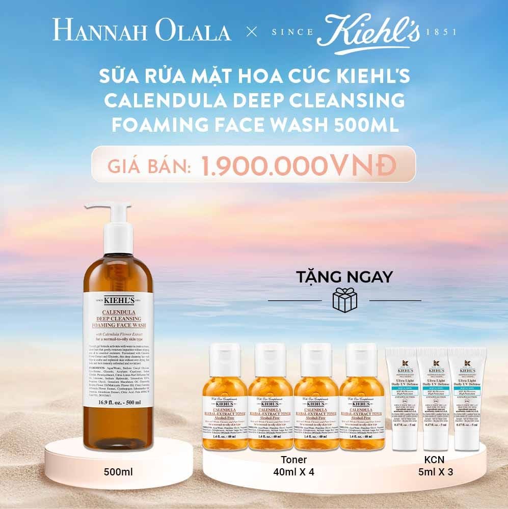  C415_DEAL 4: SỮA RỬA MẶT HOA CÚC KIEHL'S CALENDULA DEEP CLEANSING FOAMING FACE WASH 500ML 