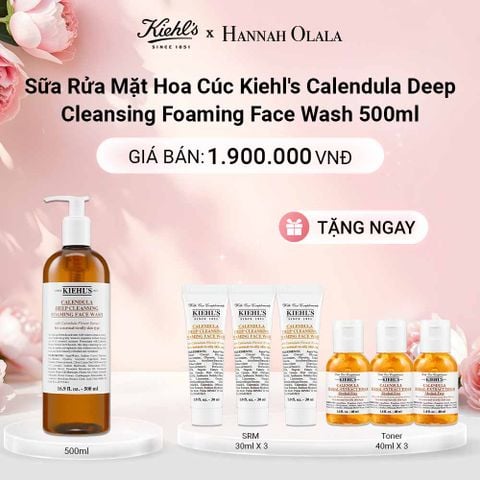  E944: DEAL 6: SỮA RỬA MẶT HOA CÚC KIEHL'S CALENDULA DEEP CLEANSING FOAMING FACE WASH 500ML 