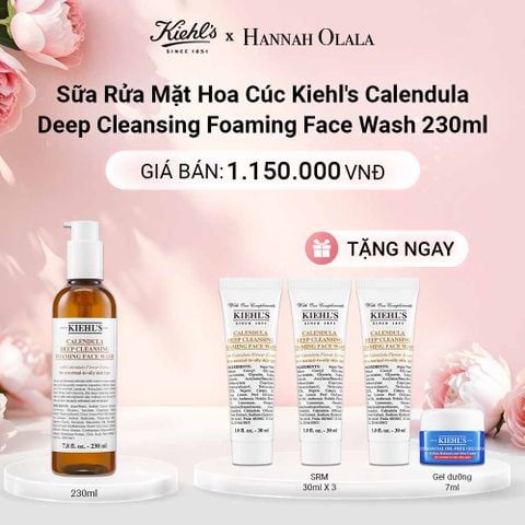  E945: DEAL 7: SỮA RỬA MẶT HOA CÚC KIEHL'S CALENDULA DEEP CLEANSING FOAMING FACE WASH 230ML 
