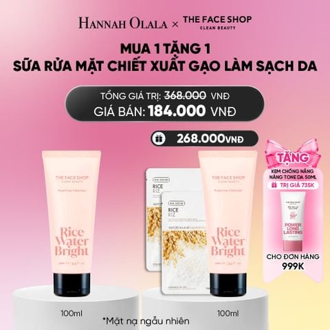  COMBO 2 SỮA RỬA MẶT LÀM SẠCH DA RICE WATER BRIGHT CLEANSING FOAM 100ML_ A333 