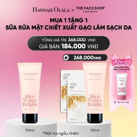  COMBO 2 SỮA RỬA MẶT LÀM SẠCH DA RICE WATER BRIGHT CLEANSING FOAM 100ML_A333 