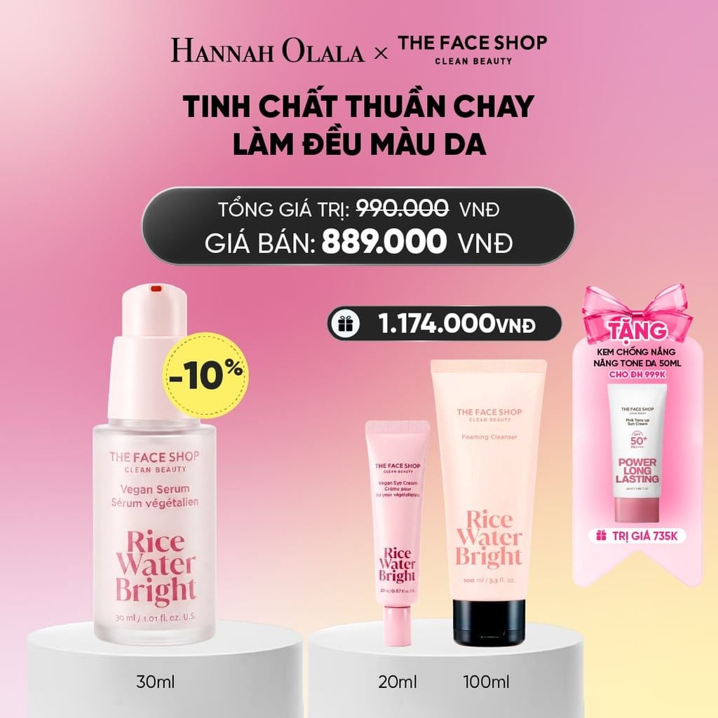  TINH CHẤT THUẦN CHAY LÀM ĐỀU MÀU DA RICE WATER BRIGHT VEGAN SERUM 30ML_A352 