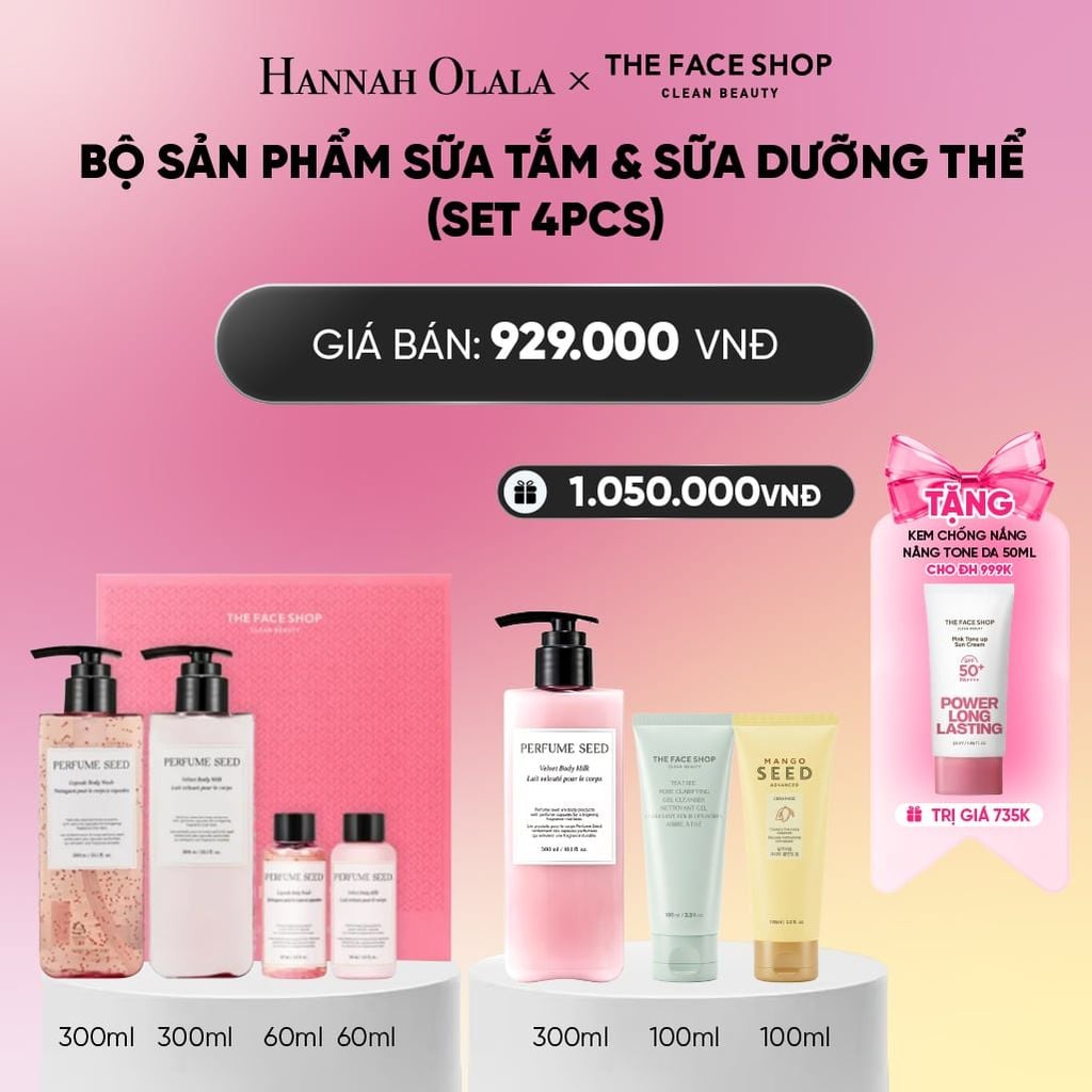  BỘ SẢN PHẨM SỮA TẮM & SỮA DƯỠNG THỂ PERFUME SEED VELVET SPECIAL BODY CARE SET 4PCS_A353 