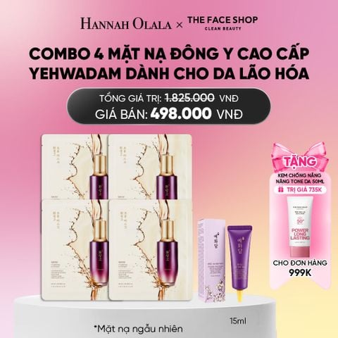  COMBO 4 MẶT NẠ ĐÔNG Y CAO CẤP YEHWADAM DÀNH CHO DA LÃO HÓA_ A339 