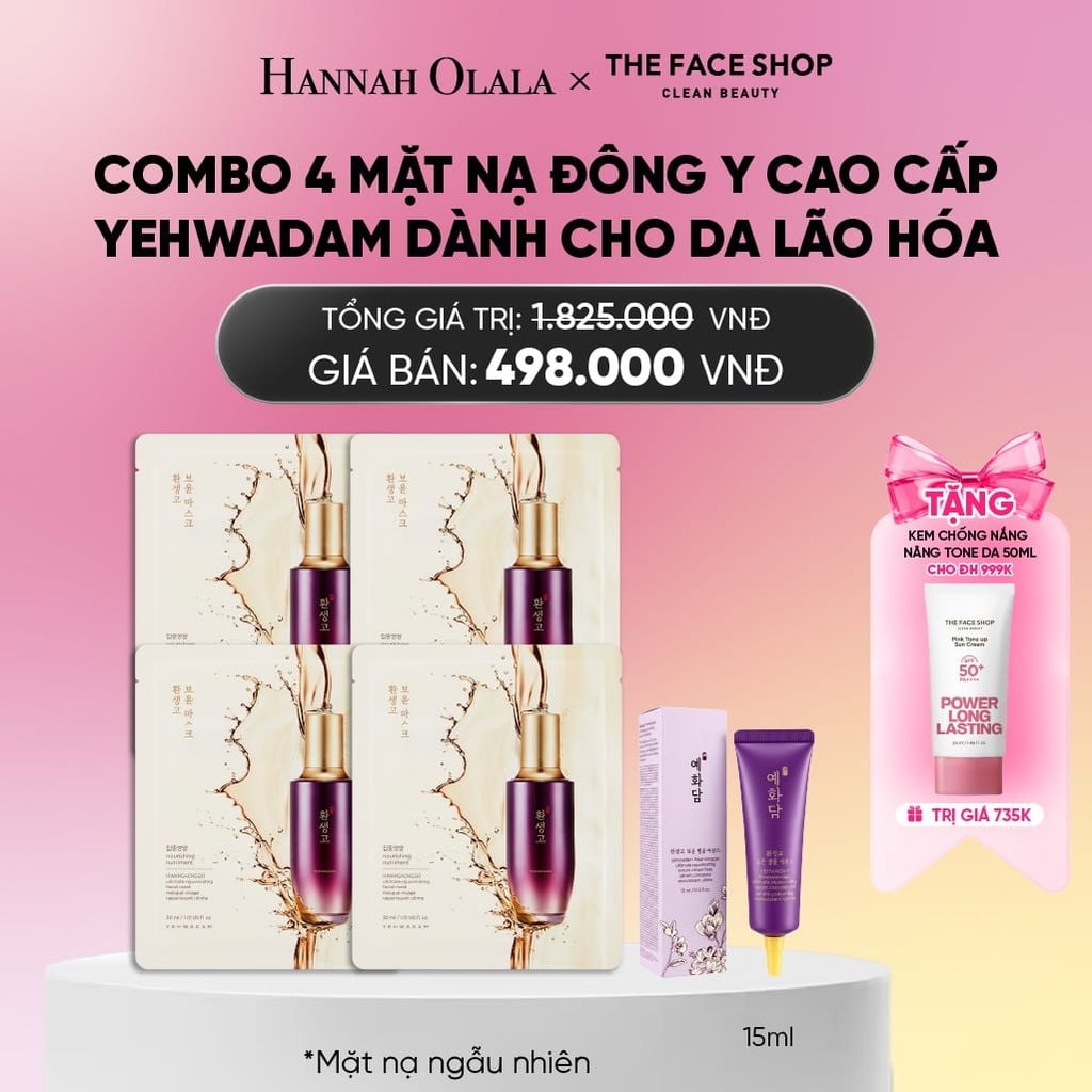  COMBO 4 MẶT NẠ ĐÔNG Y CAO CẤP YEHWADAM DÀNH CHO DA LÃO HÓA_A339 