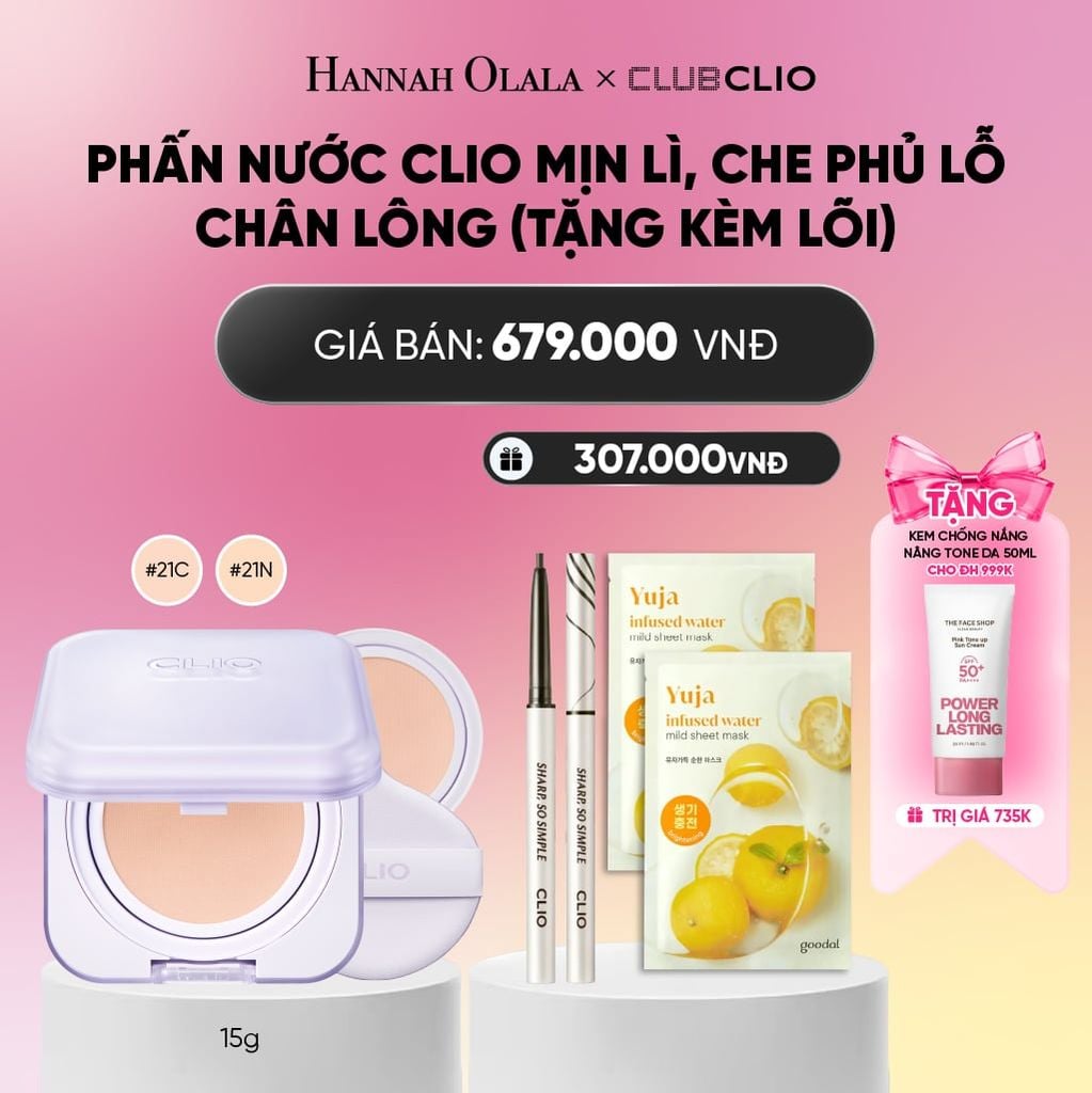  PHẤN NƯỚC MỊN LÌ, CHE PHỦ LỖ CHÂN LÔNG CLIO KILL COVER MESH BLUR CUSHION (TẶNG KÈM LÕI)_A1908 