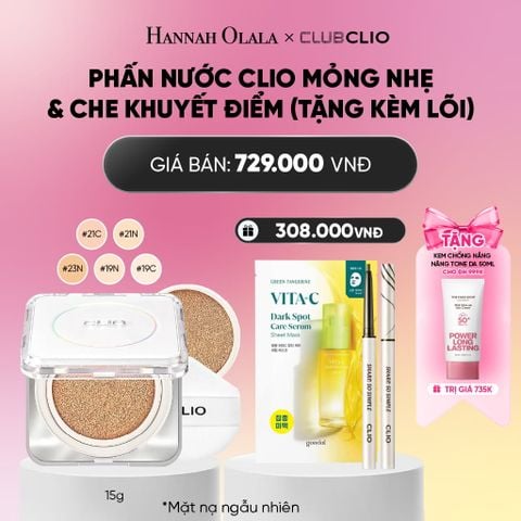  PHẤN NƯỚC CLIO MỎNG NHẸ & CHE KHUYẾT ĐIỂM THE ORIGINAL SPF50+ PA+++ (TẶNG KÈM LÕI)_A1912 
