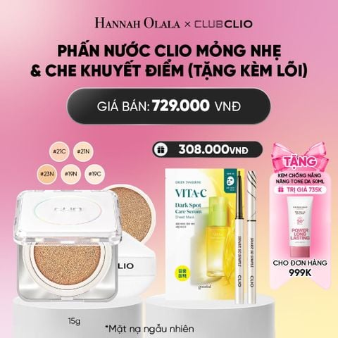  PHẤN NƯỚC CLIO MỎNG NHẸ & CHE KHUYẾT ĐIỂM THE ORIGINAL SPF50+ PA+++ (TẶNG KÈM LÕI)_ A1912 