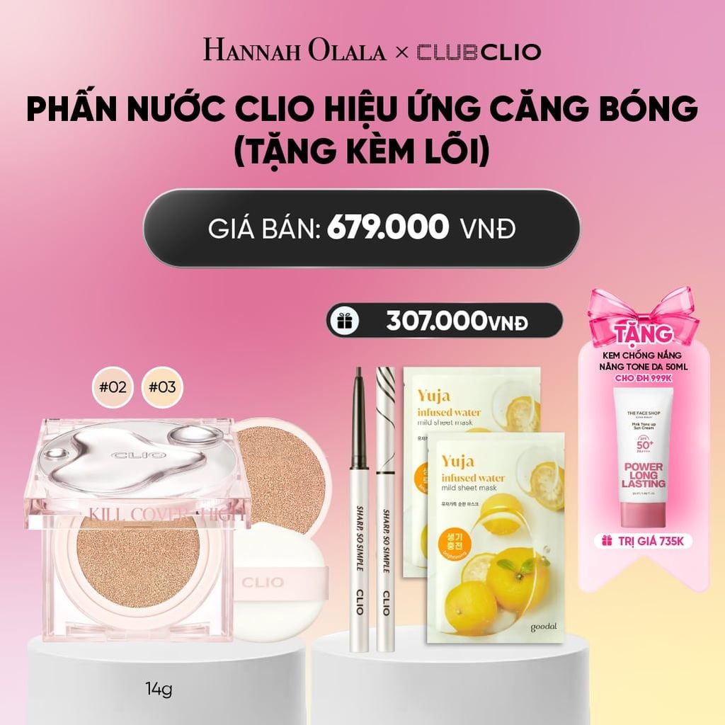  PHẤN NƯỚC CLIO HIỆU ỨNG CĂNG BÓNG HIGH GLOW (TẶNG KÈM LÕI)_A1889 
