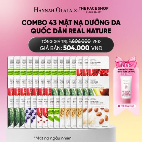  COMBO 43 MẶT NẠ DƯỠNG DA QUỐC DÂN REAL NATURE CHO MỌI LOẠI DA_A330 