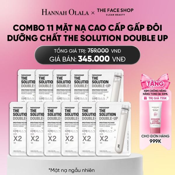  COMBO 11 MẶT NẠ CAO CẤP GẤP ĐÔI DƯỠNG CHẤT THE SOLUTION DOUBLE UP_ A343 