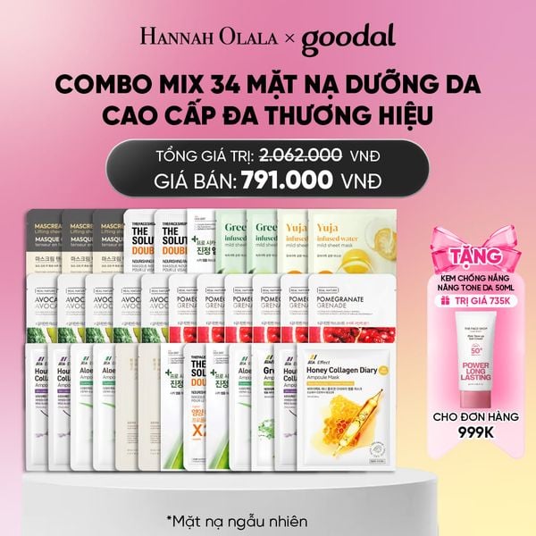  COMBO MIX 34 MẶT NẠ CAO DƯỠNG DA CAO CẤP ĐA THƯƠNG HIỆU_ A1499 