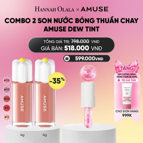  COMBO 2 SON NƯỚC BÓNG THUẦN CHAY AMUSE DEW TINT 4G_ A2349 