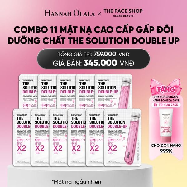  COMBO 11 MẶT NẠ CAO CẤP GẤP ĐÔI DƯỠNG CHẤT THE SOLUTION DOUBLE UP_ A343 