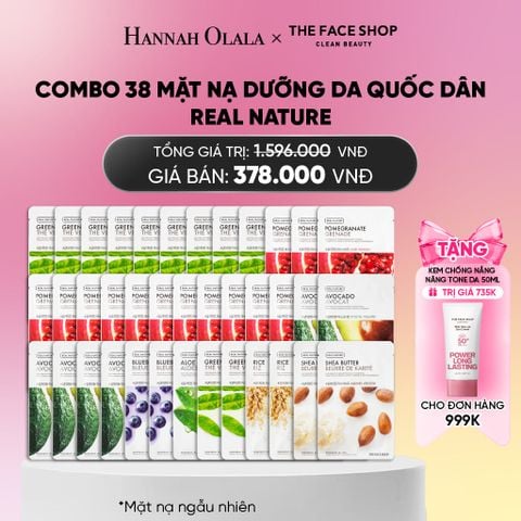 COMBO 38 MẶT NẠ DƯỠNG DA QUỐC DÂN REAL NATURE CHO MỌI LOẠI DA_ A349 