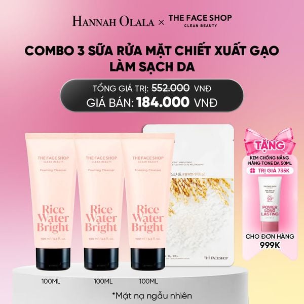  COMBO 3 SỮA RỬA MẶT LÀM SẠCH DA RICE WATER BRIGHT CLEANSING FOAM 100ML_ A331 