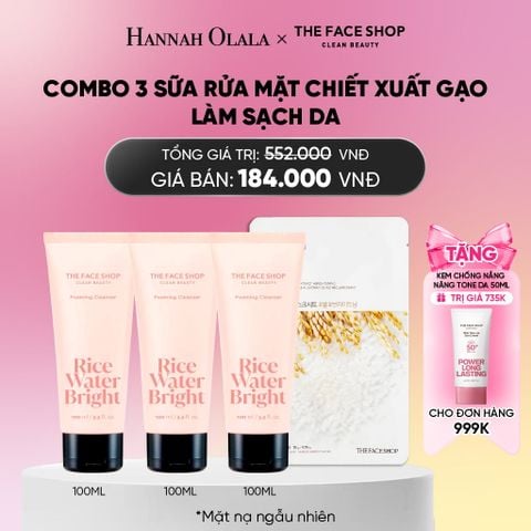  COMBO 3 SỮA RỬA MẶT LÀM SẠCH DA RICE WATER BRIGHT CLEANSING FOAM 100ML_ A331 