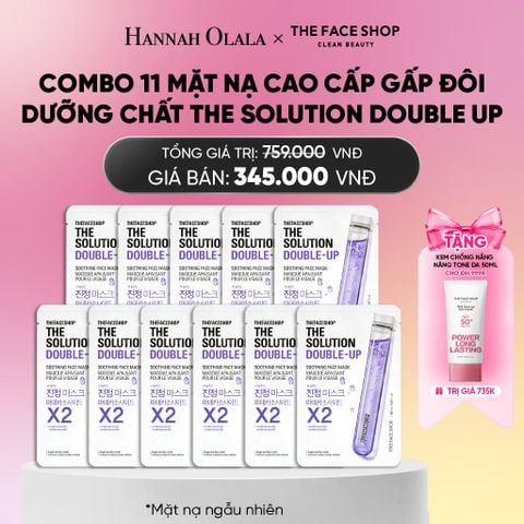  COMBO 11 MẶT NẠ CAO CẤP GẤP ĐÔI DƯỠNG CHẤT THE SOLUTION DOUBLE UP_A343 