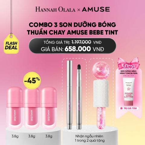  COMBO 3 SON DƯỠNG BÓNG THUẦN CHAY AMUSE BEBE TINT 3.8G_A2350 