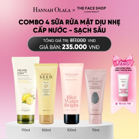 COMBO 4 SỮA RỬA MẶT DỊU NHẸ - CẤP NƯỚC - SẠCH SÂU_A334 