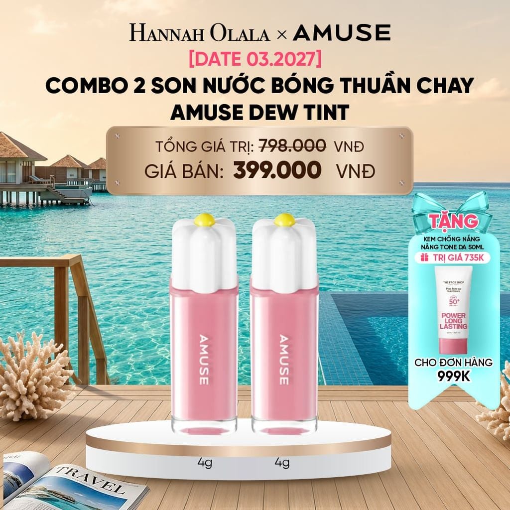  [DATE 03.2027] COMBO 2 SON NƯỚC BÓNG THUẦN CHAY AMUSE DEW TINT 4G 