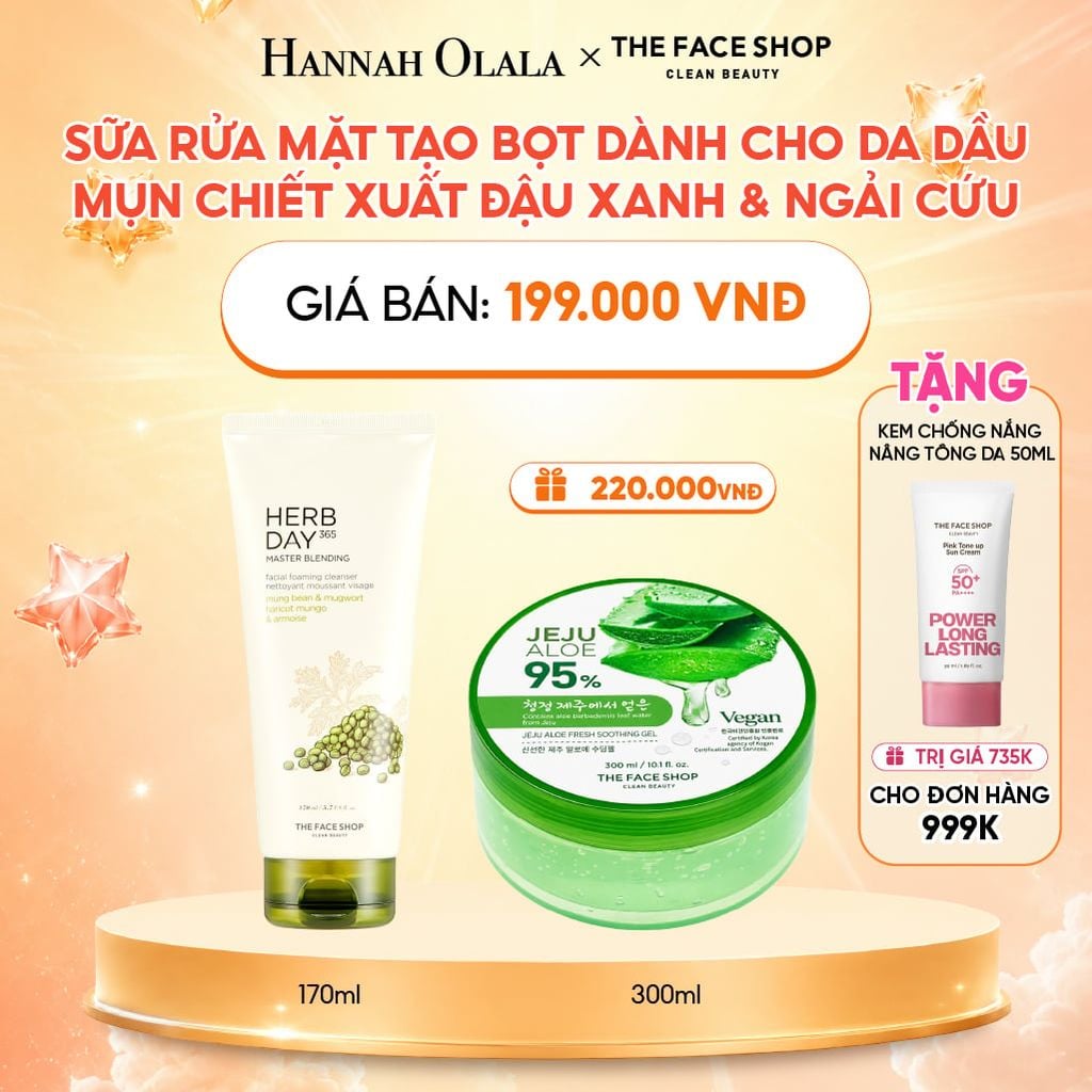  SỮA RỬA MẶT TẠO BỌT DÀNH CHO DA DẦU MỤN CHIẾT XUẤT ĐẬU XANH & NGẢI CỨU 