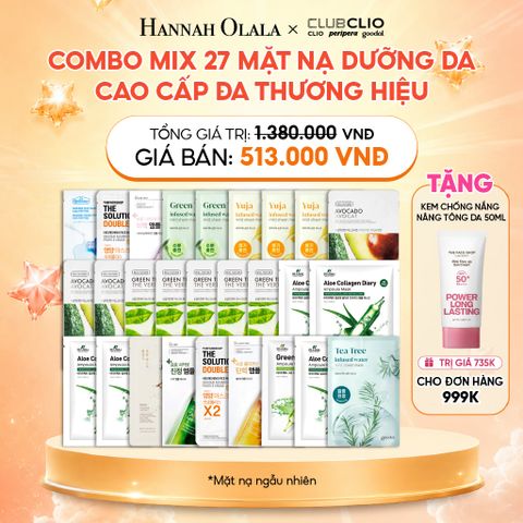  COMBO MIX 27 MẶT NẠ DƯỠNG DA CAO CẤP ĐA THƯƠNG HIỆU 