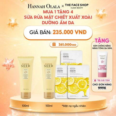  MUA 1 TẶNG 4 SỮA RỬA MẶT CHIẾT XUẤT XOÀI DƯỠNG ẨM DA 100ML 