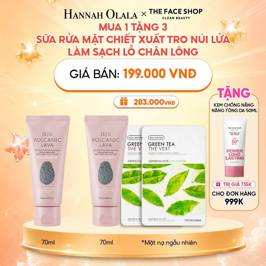  MUA 1 TẶNG 3 SỮA RỬA MẶT CHIẾT XUẤT TRO NÚI LỬA LÀM SẠCH LỖ CHÂN LÔNG 70ML 