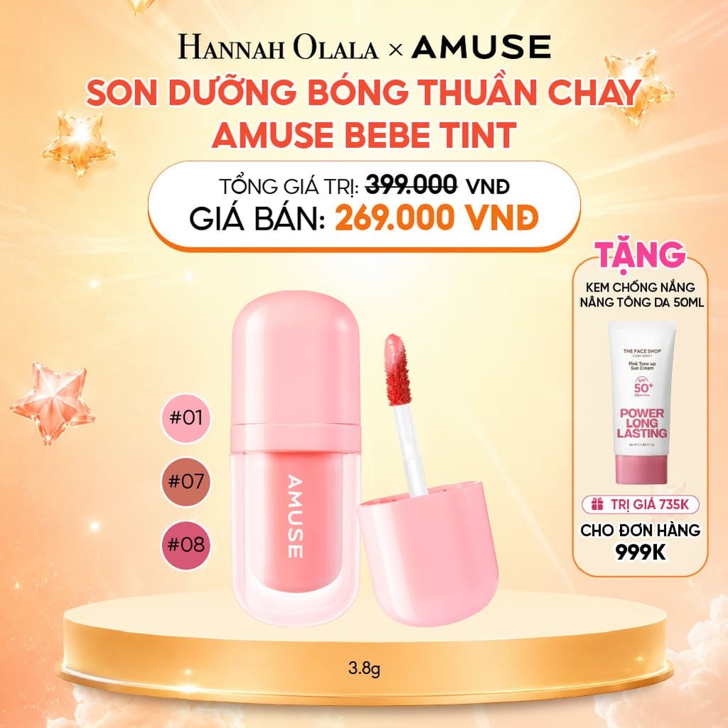  SON DƯỠNG BÓNG THUẦN CHAY AMUSE BEBE TINT 3.8G 