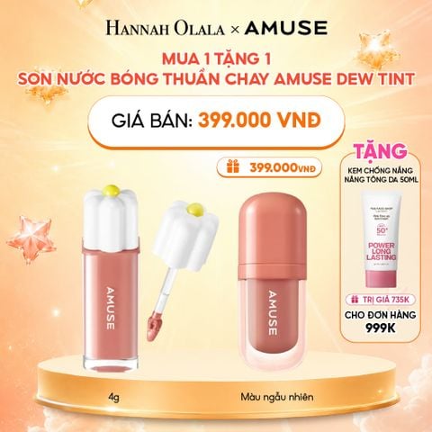  MUA 1 TẶNG 1 - SON NƯỚC BÓNG THUẦN CHAY AMUSE DEW TINT 4G 