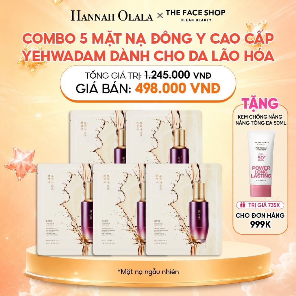  COMBO 5 MẶT NẠ ĐÔNG Y CAO CẤP YEHWADAM DÀNH CHO DA LÃO HÓA 