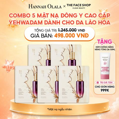  COMBO 5 MẶT NẠ ĐÔNG Y CAO CẤP YEHWADAM DÀNH CHO DA LÃO HÓA 