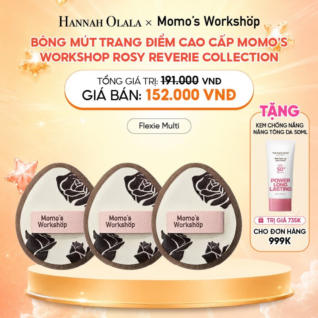 BÔNG MÚT TRANG ĐIỂM CAO CẤP MOMO'S WORKSHOP ROSY REVERIE COLLECTION 