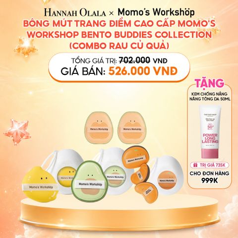  BÔNG MÚT TRANG ĐIỂM CAO CẤP MOMO'S WORKSHOP BENTO BUDDIES COLLECTION (COMBO RAU CỦ QUẢ) 