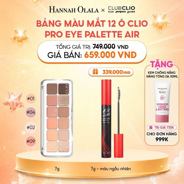  BẢNG MÀU MẮT 12 Ô CLIO PRO EYE PALETTE AIR 7G 
