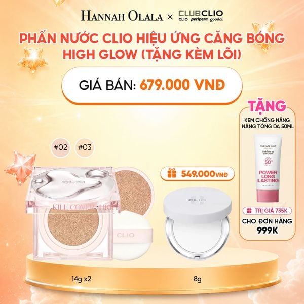  PHẤN NƯỚC CLIO HIỆU ỨNG CĂNG BÓNG HIGH GLOW (TẶNG KÈM LÕI) 