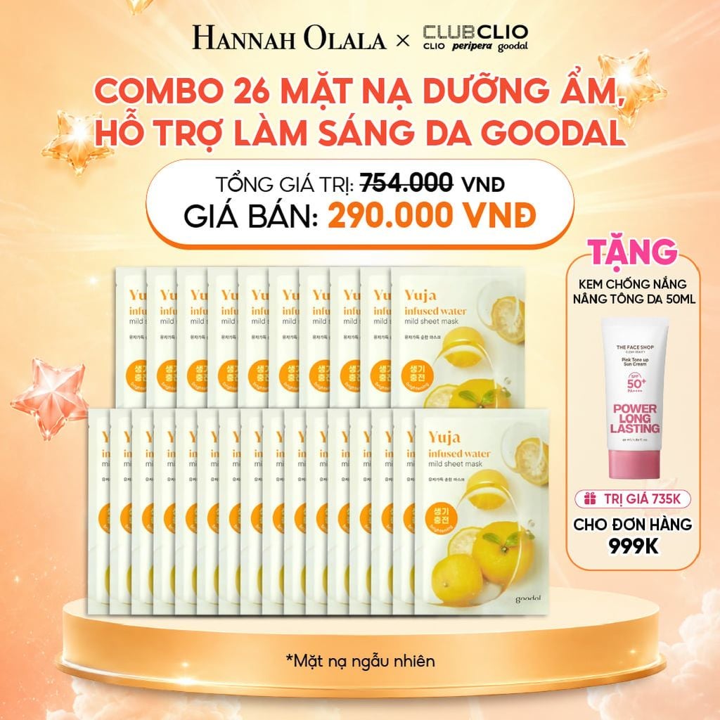  COMBO 26 MẶT NẠ DƯỠNG ẨM, HỖ TRỢ LÀM SÁNG DA GOODAL 20G 