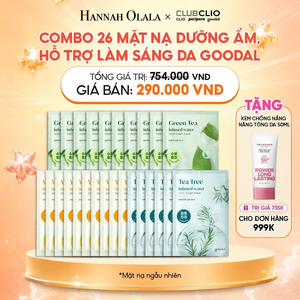  COMBO 26 MẶT NẠ DƯỠNG ẨM, HỖ TRỢ LÀM SÁNG DA GOODAL 20G 