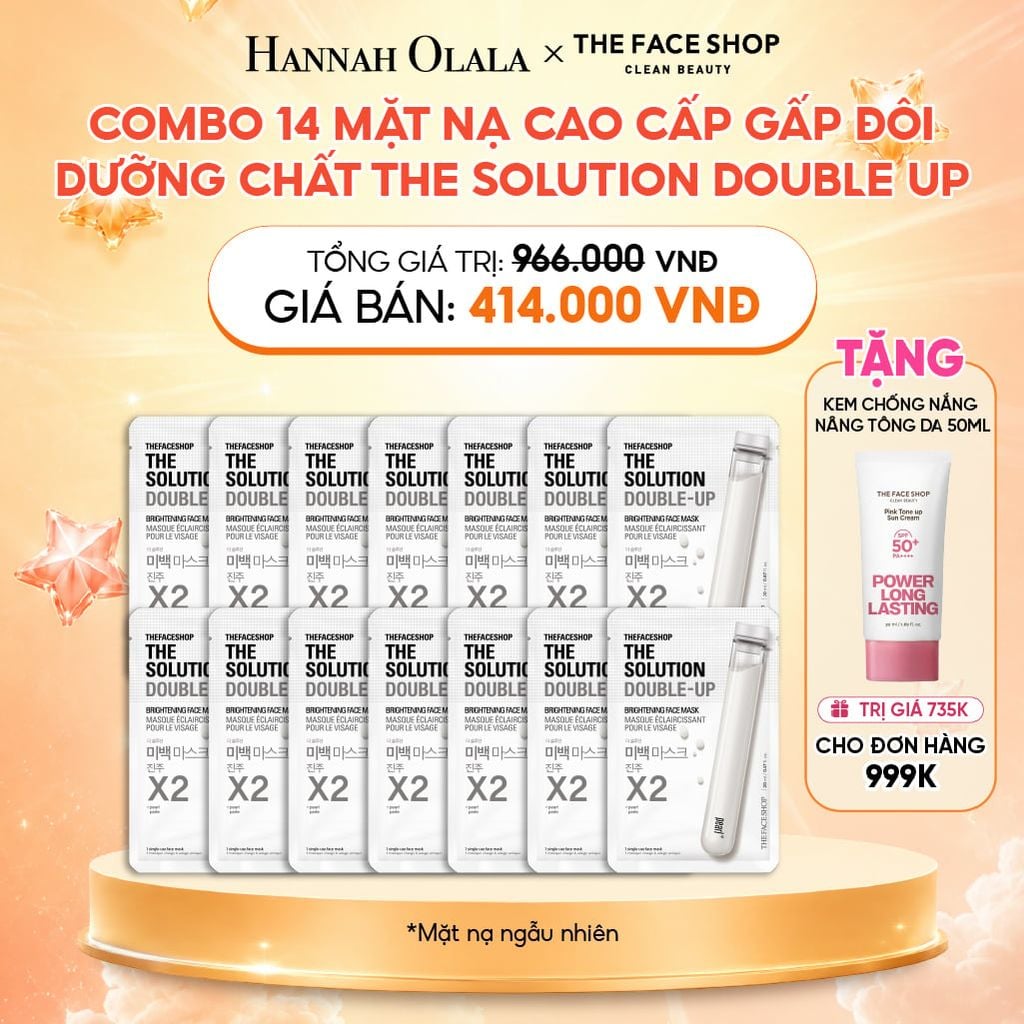  COMBO 14 MẶT NẠ CAO CẤP GẤP ĐÔI DƯỠNG CHẤT THE SOLUTION DOUBLE UP 