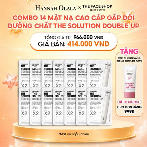  COMBO 14 MẶT NẠ CAO CẤP GẤP ĐÔI DƯỠNG CHẤT THE SOLUTION DOUBLE UP 