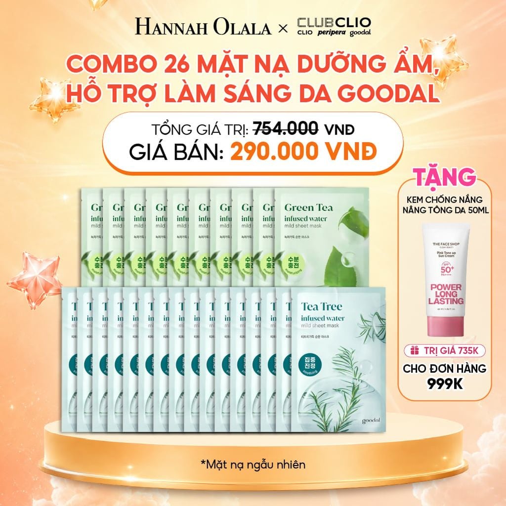  COMBO 26 MẶT NẠ DƯỠNG ẨM, HỖ TRỢ LÀM SÁNG DA GOODAL 20G 
