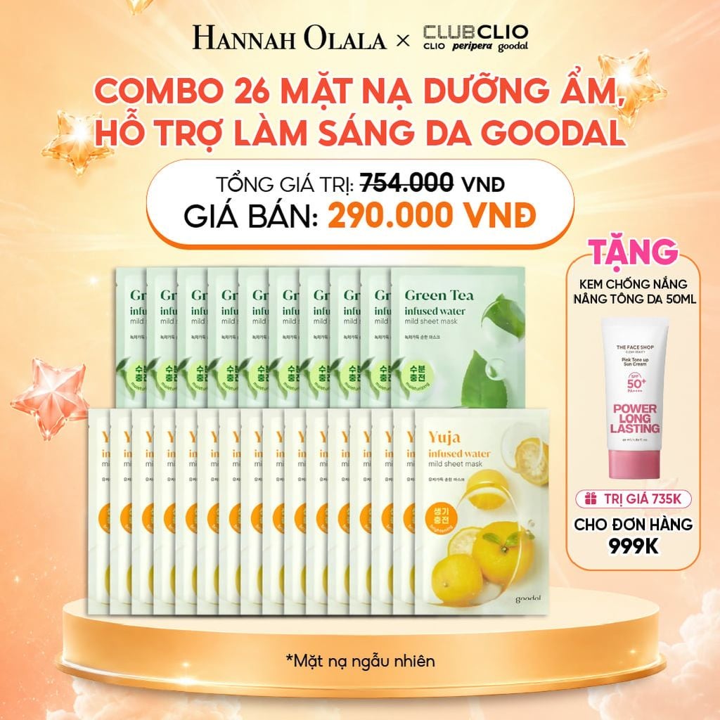  COMBO 26 MẶT NẠ DƯỠNG ẨM, HỖ TRỢ LÀM SÁNG DA GOODAL 20G 