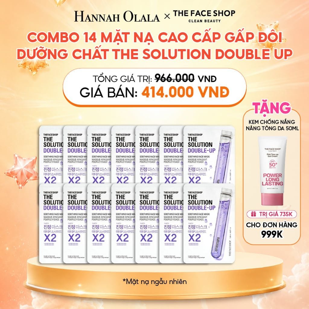  COMBO 14 MẶT NẠ CAO CẤP GẤP ĐÔI DƯỠNG CHẤT THE SOLUTION DOUBLE UP 