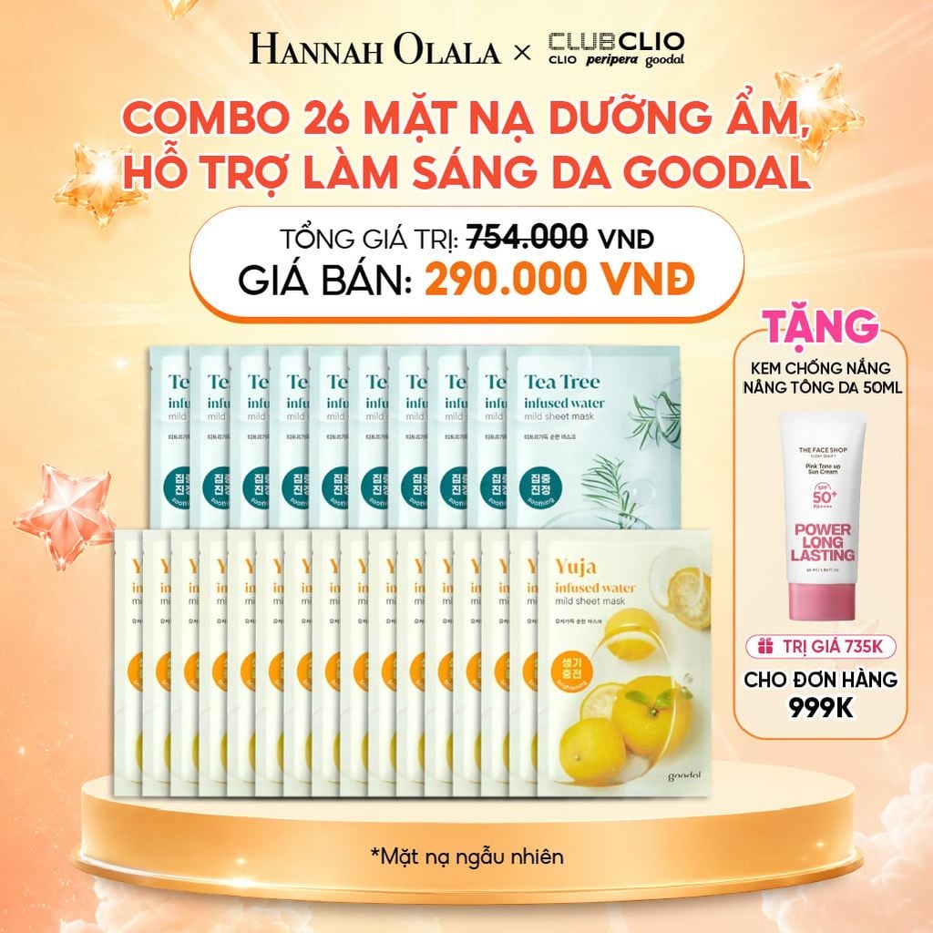  COMBO 26 MẶT NẠ DƯỠNG ẨM, HỖ TRỢ LÀM SÁNG DA GOODAL 20G 